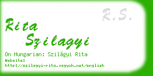 rita szilagyi business card
