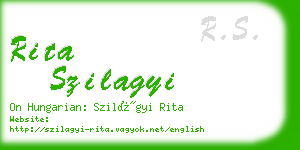 rita szilagyi business card
